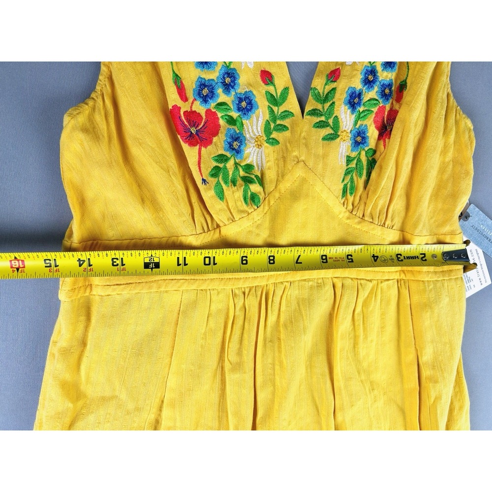 Anthropologie X Tracy Reese Women's 8P Floral Embroidered Gold Maxi Dress NEW - Picture 9 of 11